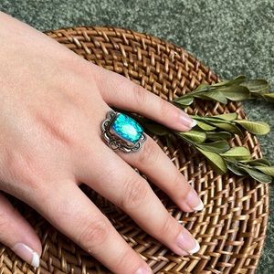 Vintage Blue and Silver Ring